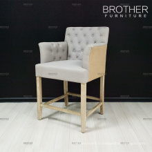 Tabouret de bar haut de gamme fournisseur tissu coussin en bois tabouret chaise